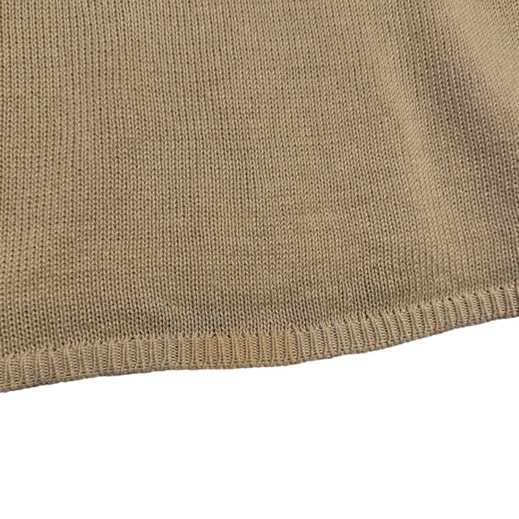 Eileen Fisher | Tan Knit Boxy‎ Fit Organic Linen Cotton Sweater Size S Oversized - Picture 4 of 11